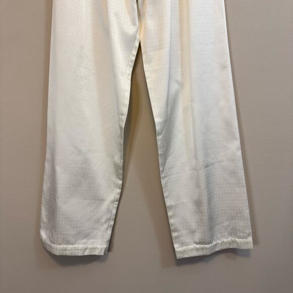 Vintage Christian Dior Designer Pajama Set WomenS/M Cream Satin Sleepwear Lounge - Picture 13 of 15